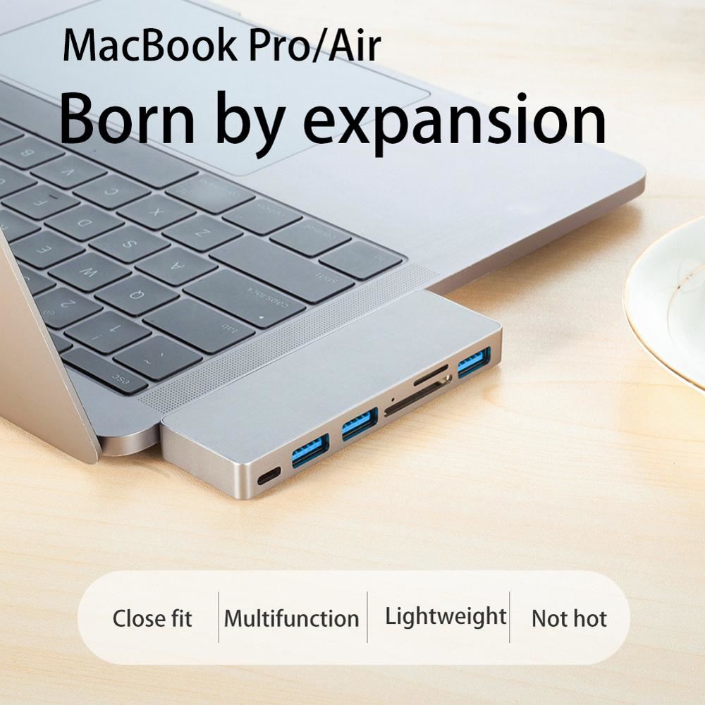 BRU Usb C Hub For Macbook Pro Adapter Usb Type C Hub 3.0 Tf Sd Reader Slot Pd Fo