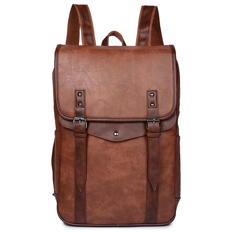 Multifunction Solid Leather Backpack Men Business Computer Back Pack Man Casual
