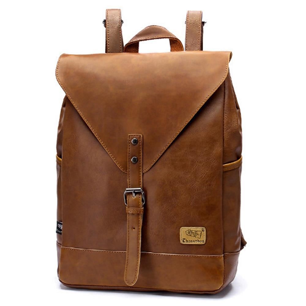 Three box Men fashion backpack travel rucksack mochilas teenage leather schoolba