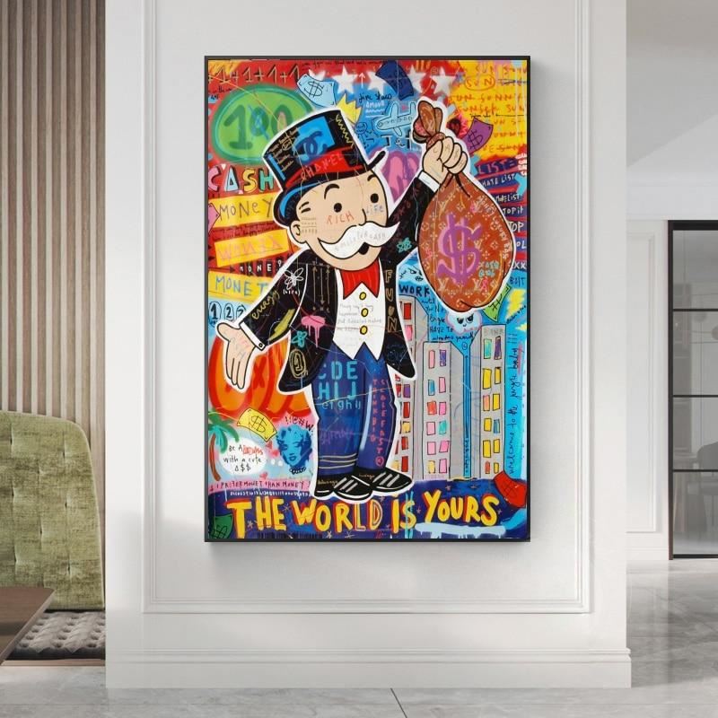 Alec Monopoly Graffiti Wall Art Money Paintings on The Wall Art Posters and Prin