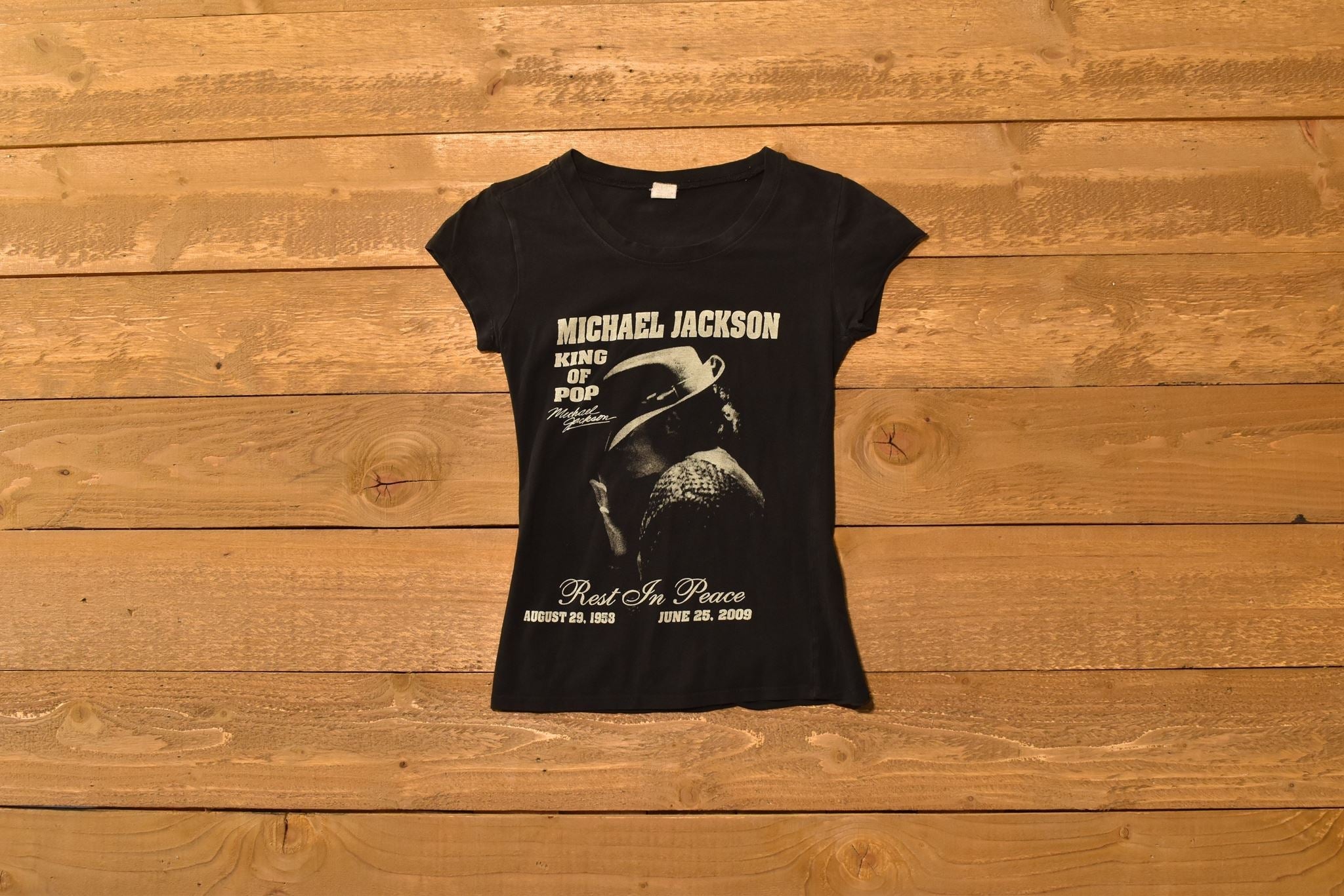 Micheal Jackson T-shirt king of pop rest in piece Female t shirt Small