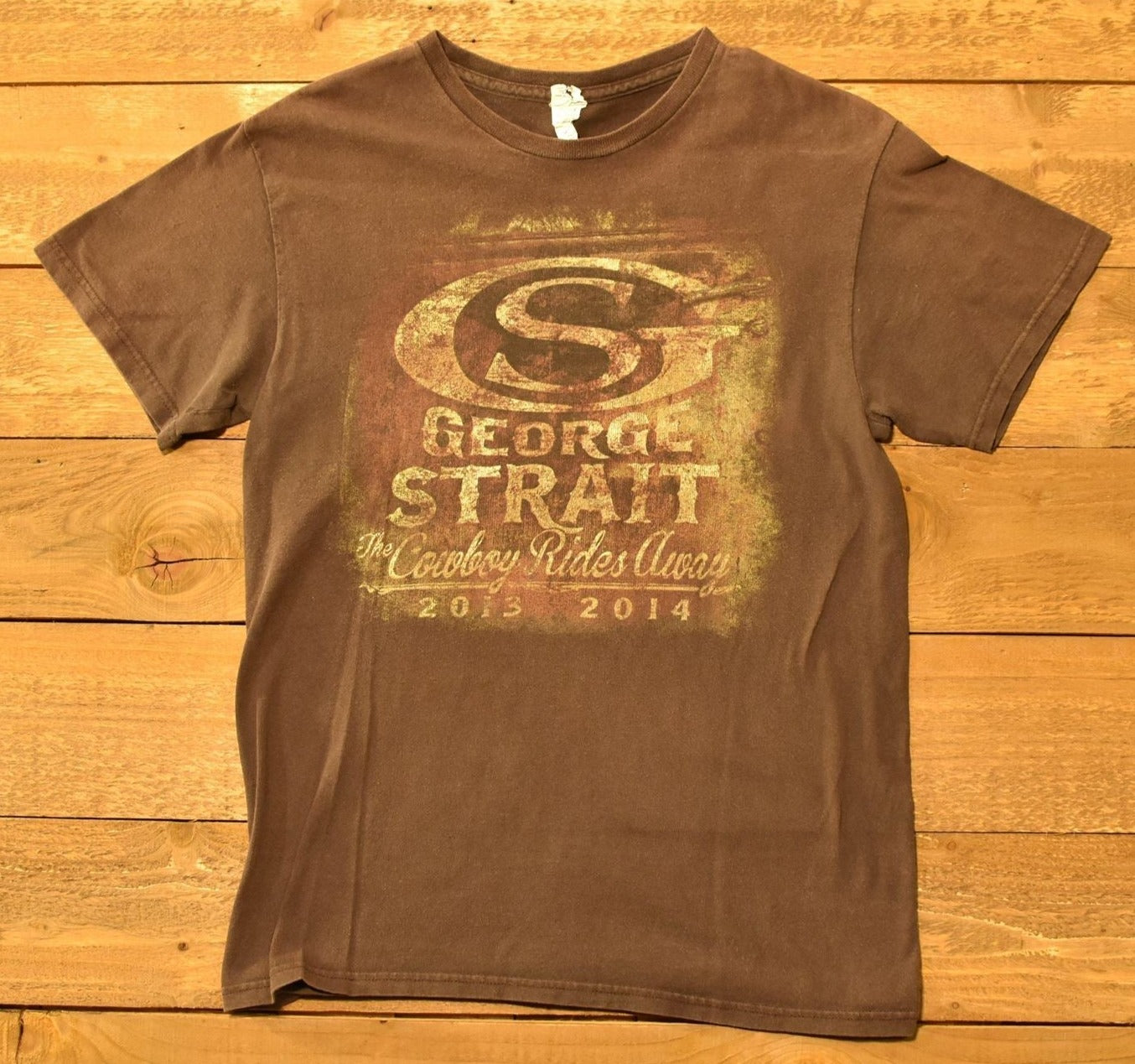 George Strait Medium mens T-shirt 2013 2014 Tour authentic Concert T shirt Used