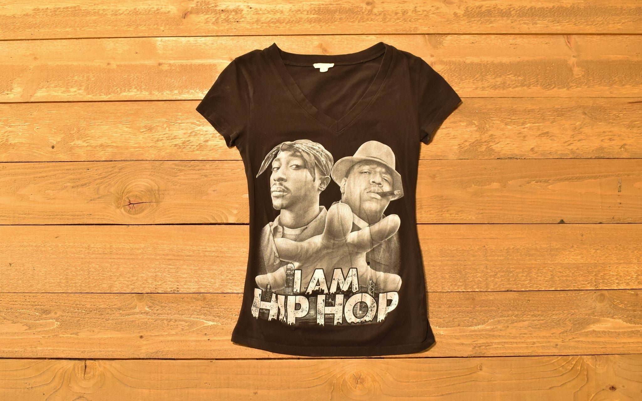 Female t-shirt I Am Hip Hop Small tee 2 Pac and Big Shirt Used
