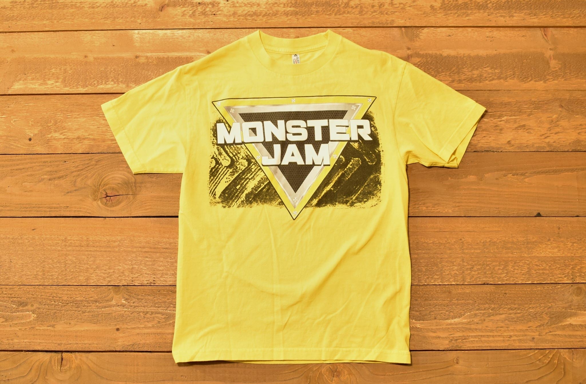 Monster Jam Yellow Mens T Shirt Medium Authentic Tee Used