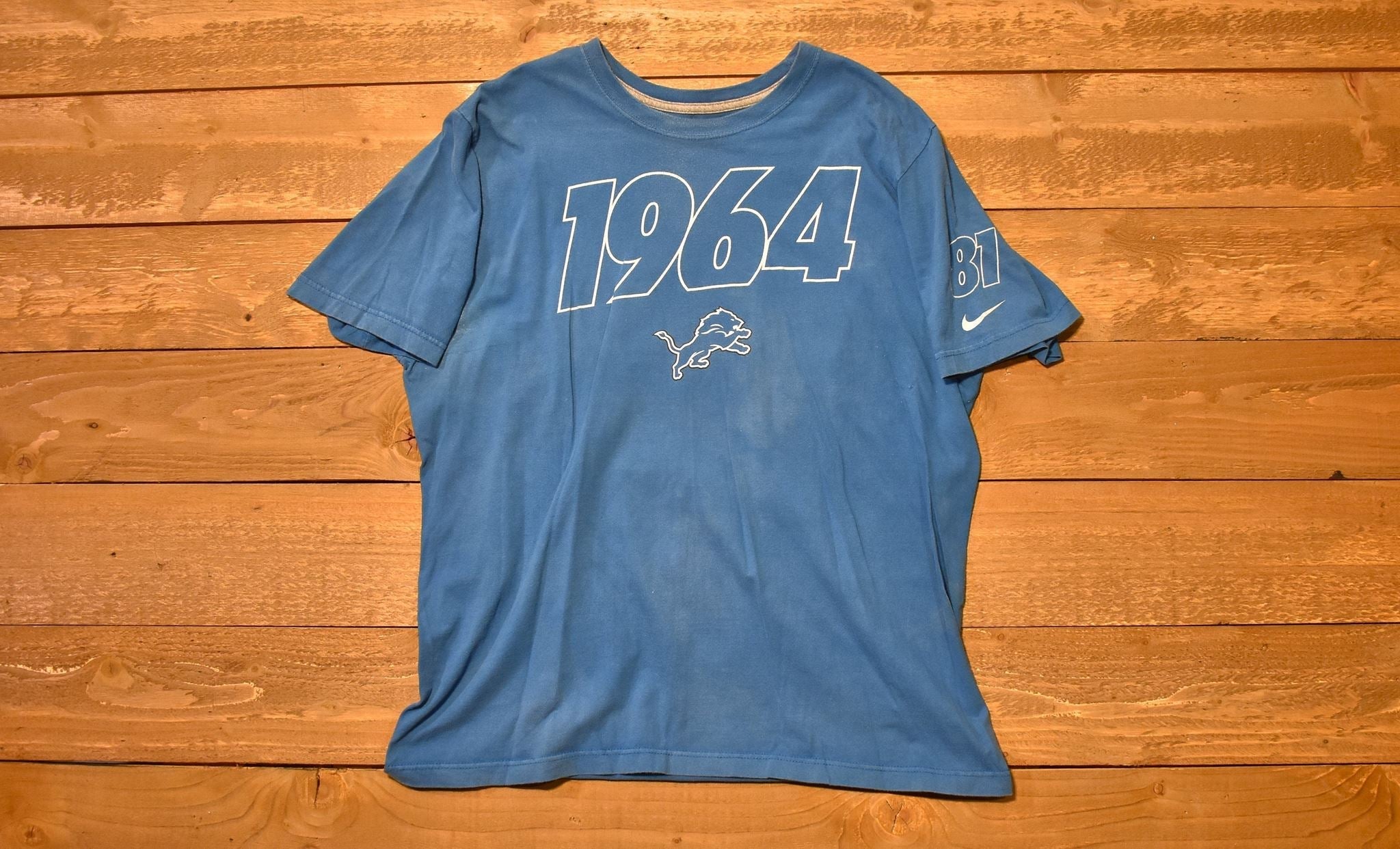 Lions Mens XL Tshirt used 1964 NFL Player Team Apparel Nike Used