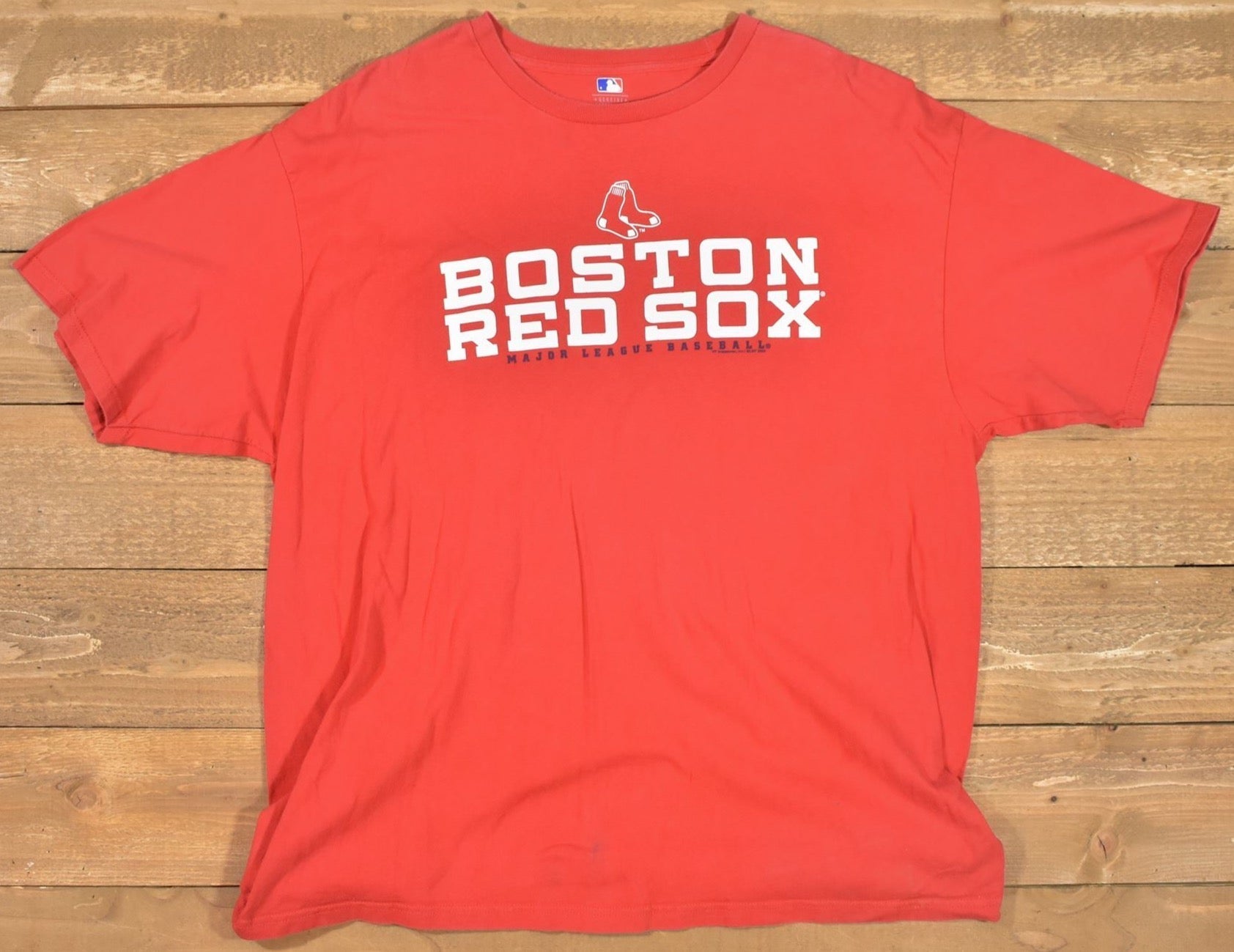 Boston Red Sox mens t shirt 2XL Red MLB Baseball Tee used Authentic Branded