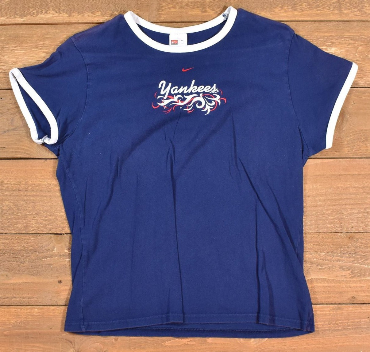 New York Yankees XL Nike Womans T-shirt MLB baseball Tee 16-18 Used Authentic