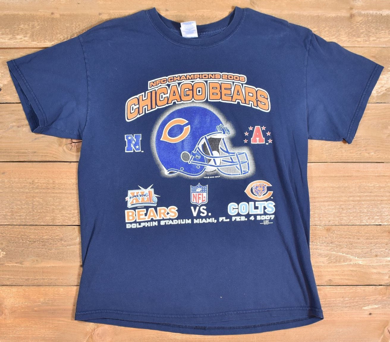 Chicago Bears Football t shirt Mens Large NFL champions 2006 Bears USED