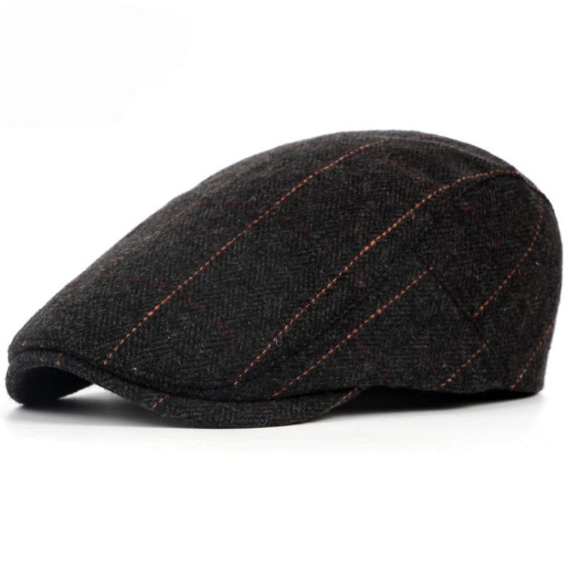 Autumn Winter Men newsboy hat Berets British Western Style Wool Advanced Flat Iv