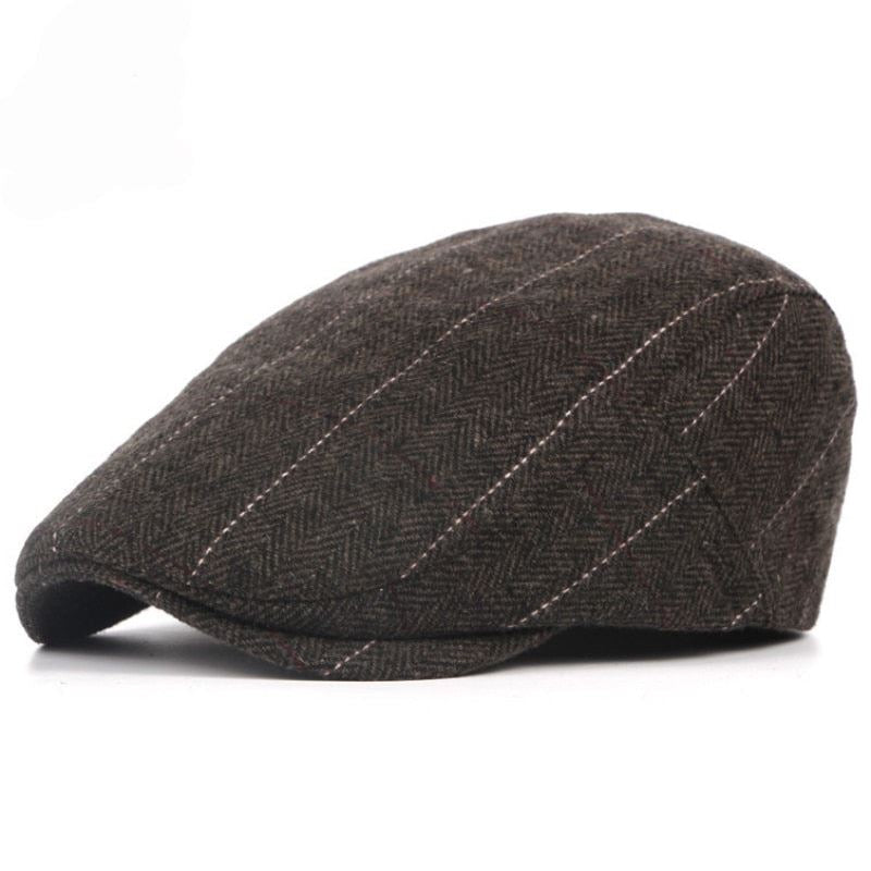 Autumn Winter Men newsboy hat Berets British Western Style Wool Advanced Flat Iv