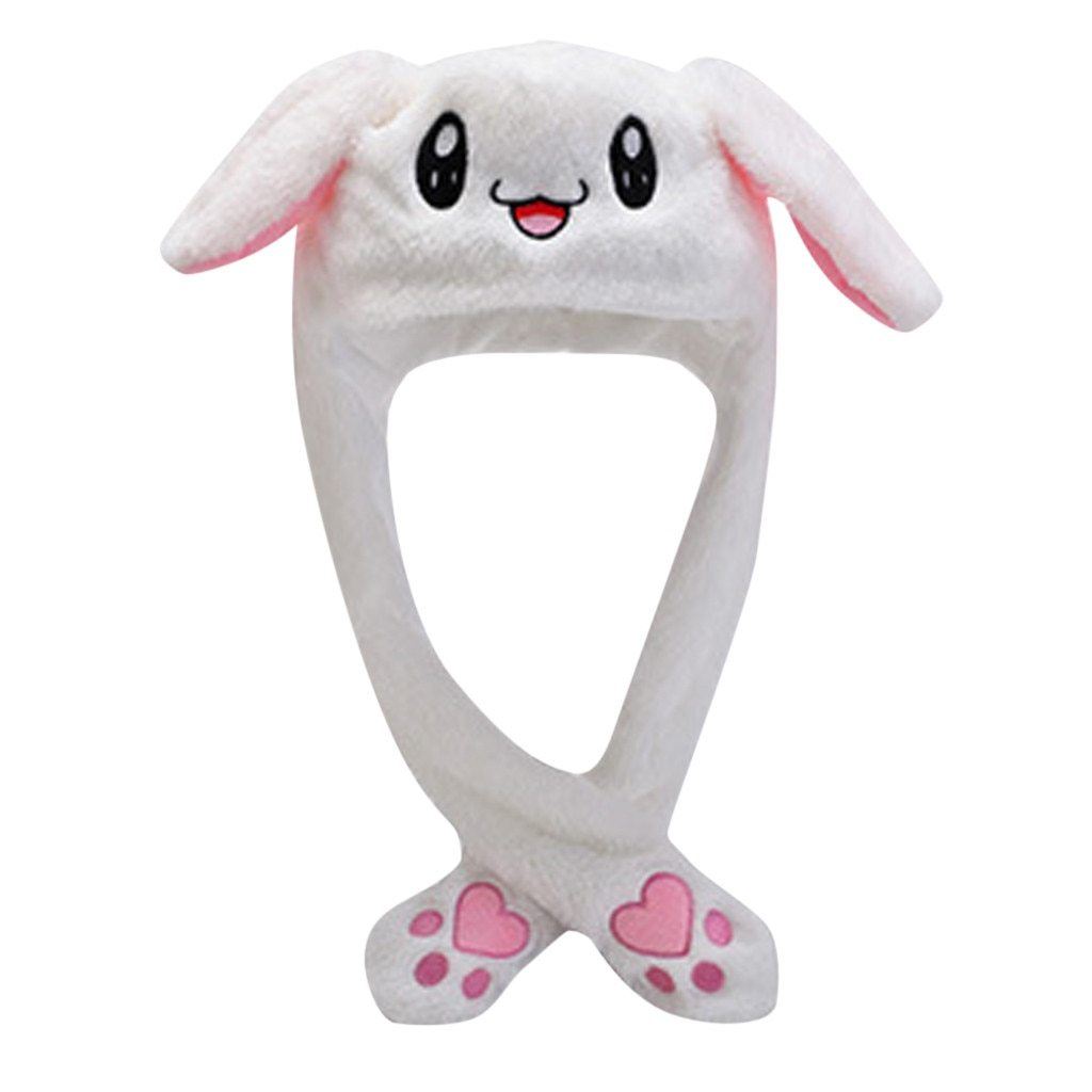 Fashion Rabbit Hat Ear Moving Jumping Hat With Lamp Preppy Style Funny Toys Cap
