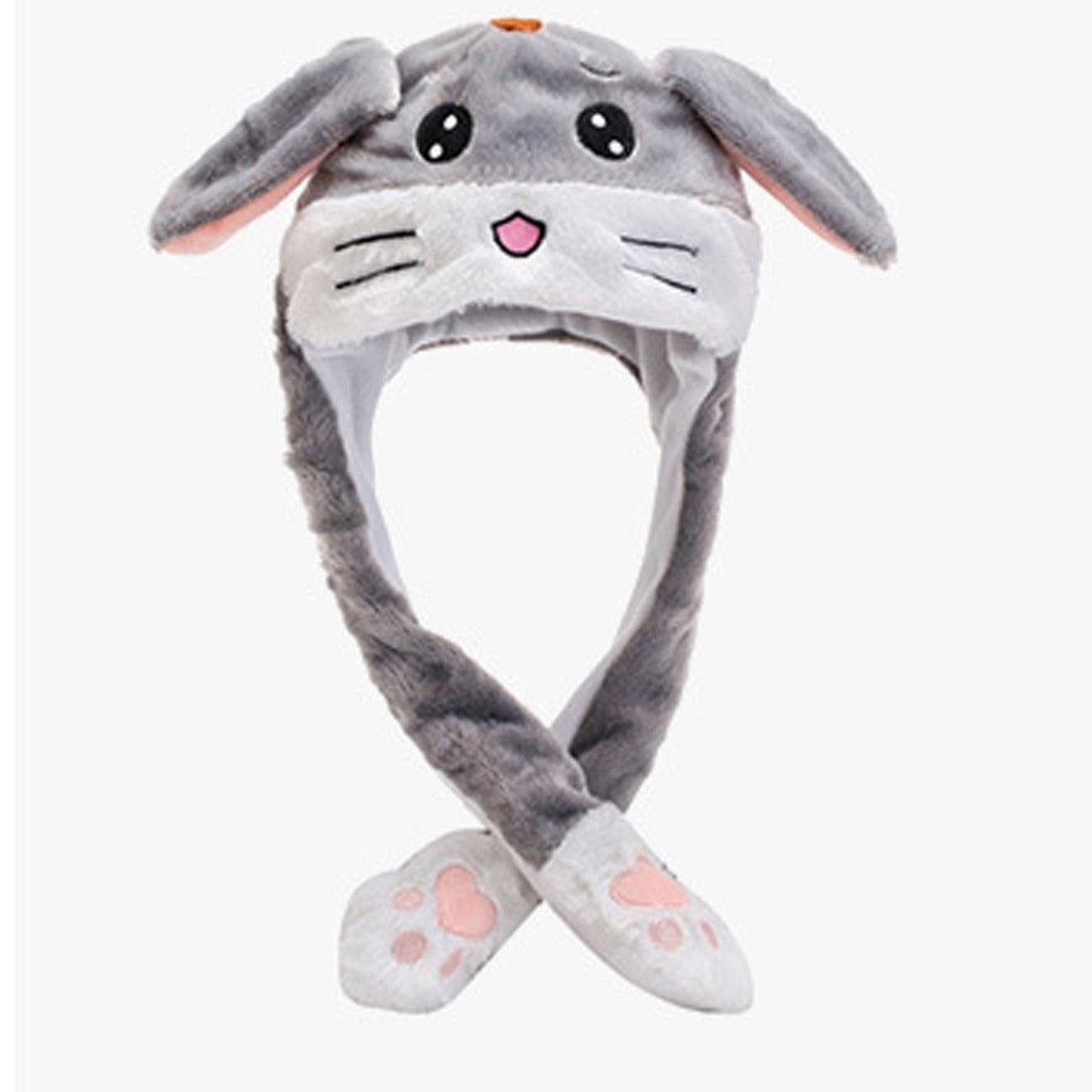 Fashion Rabbit Hat Ear Moving Jumping Hat With Lamp Preppy Style Funny Toys Cap