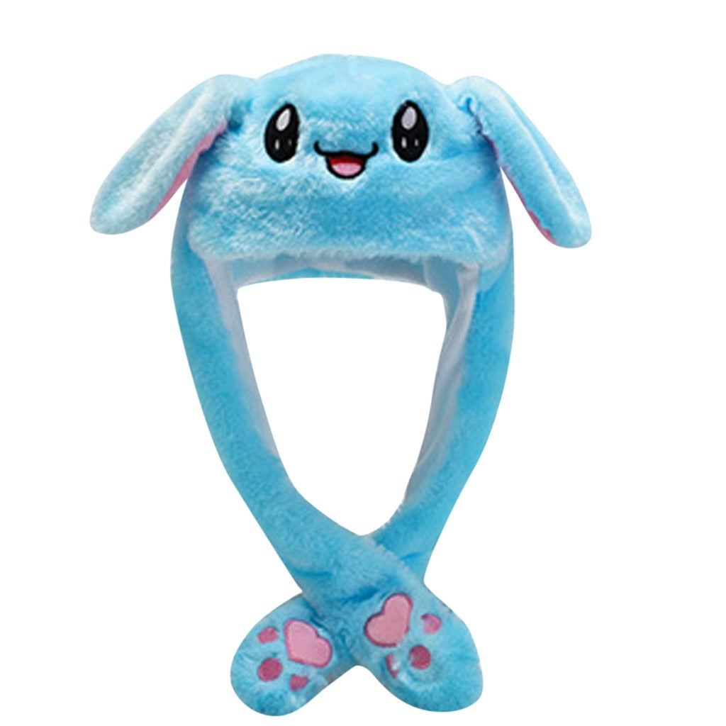 Fashion Rabbit Hat Ear Moving Jumping Hat With Lamp Preppy Style Funny Toys Cap