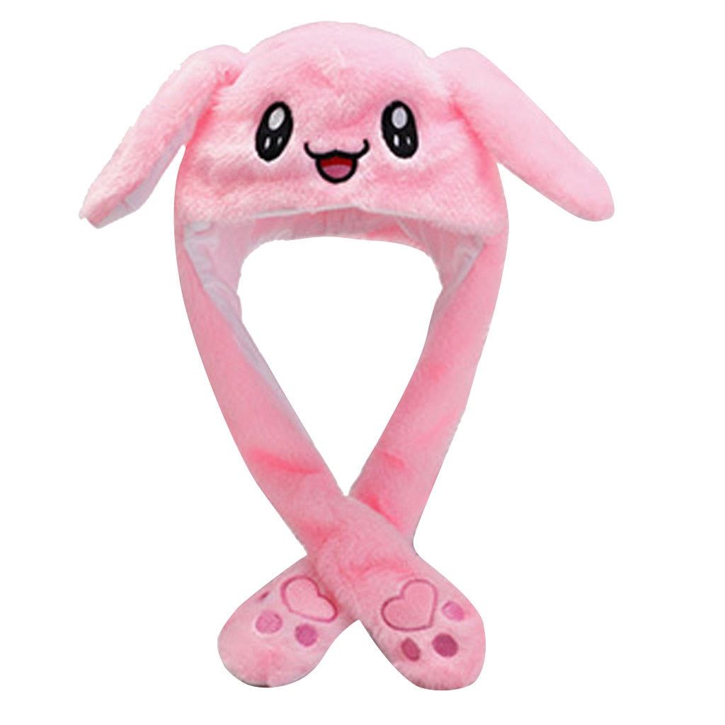 Fashion Rabbit Hat Ear Moving Jumping Hat With Lamp Preppy Style Funny Toys Cap