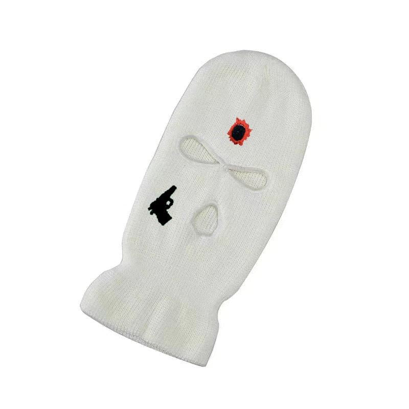 Embroidery Gun Pistol Balaclava Ski Face Mask Full Face Cover Ski Mask Double Th