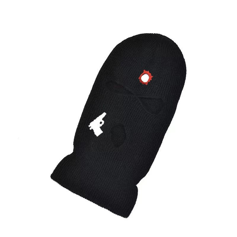 Embroidery Gun Pistol Balaclava Ski Face Mask Full Face Cover Ski Mask Double Th