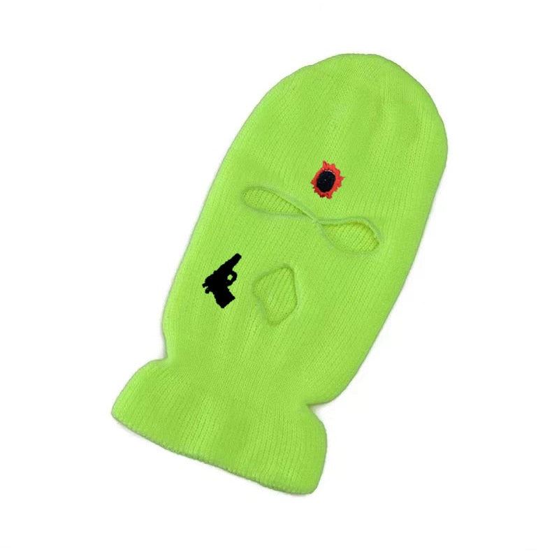 Embroidery Gun Pistol Balaclava Ski Face Mask Full Face Cover Ski Mask Double Th