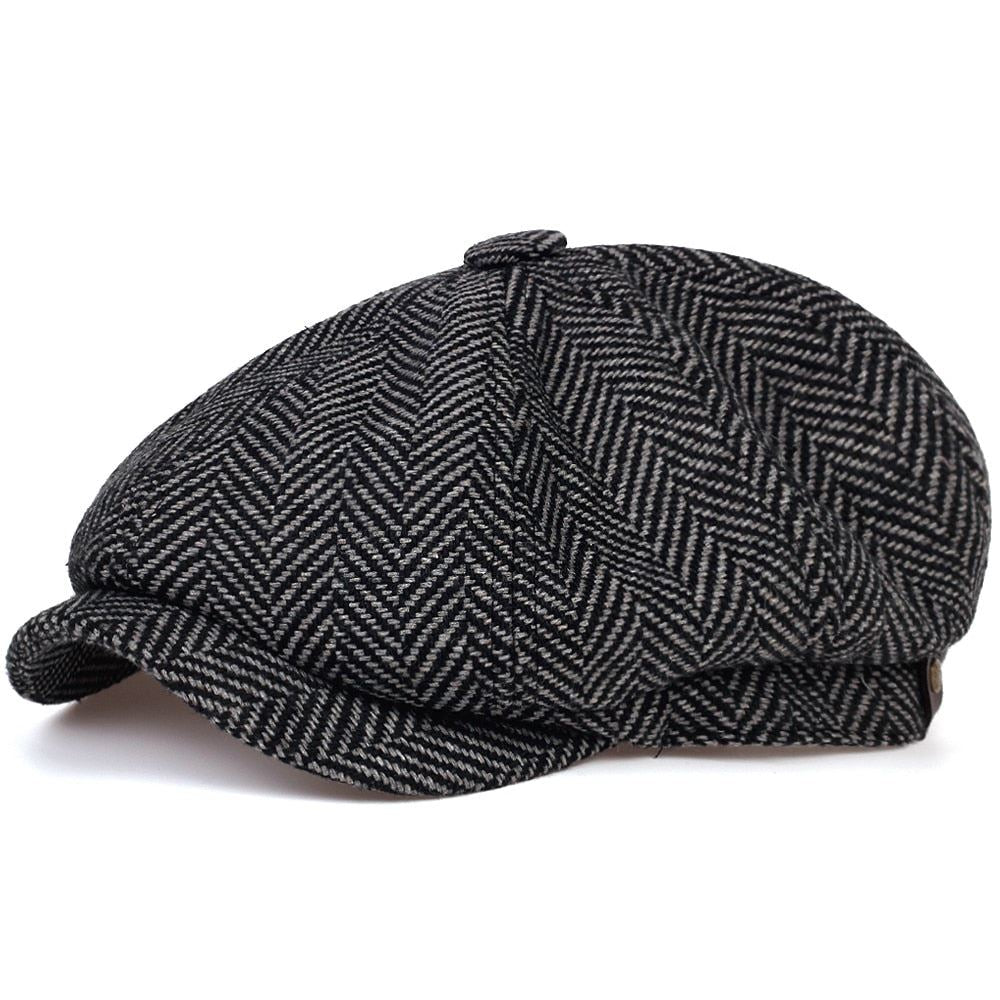 Fashion Wool Newsboy Caps Mens Herringbone Flat Caps Women Men British Painters