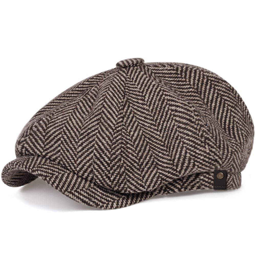 Fashion Wool Newsboy Caps Mens Herringbone Flat Caps Women Men British Painters