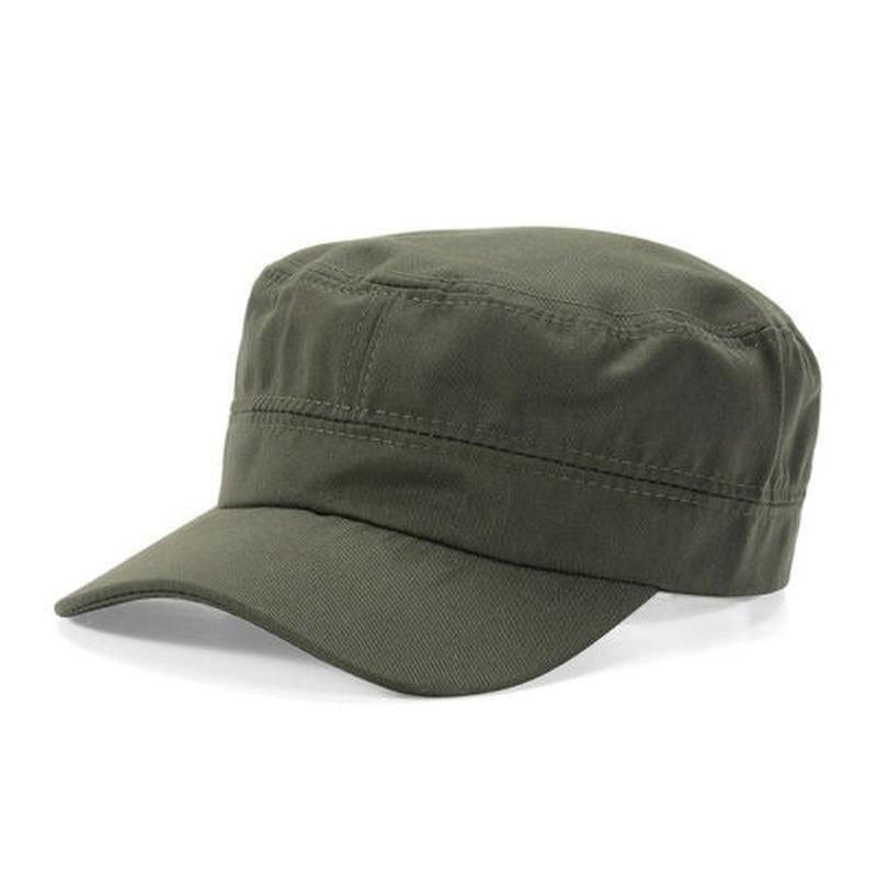 Men's Flat Top  Military HatsTraining Solid Color Adjustable Hat Classic Style