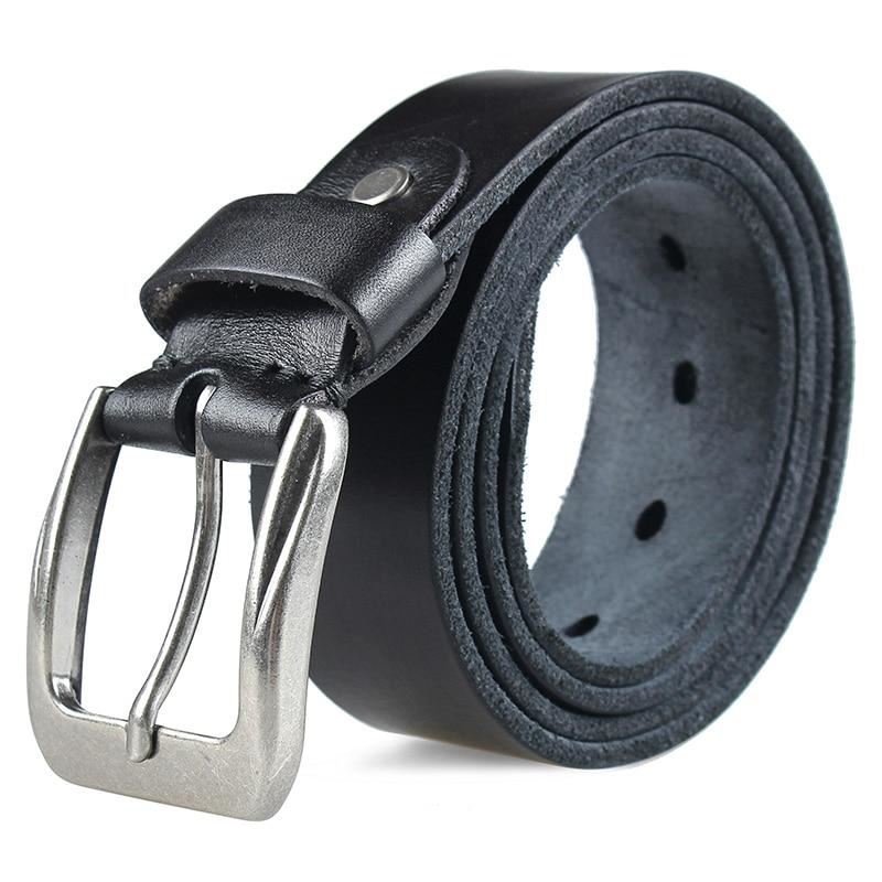 MEDYLA Men Top Layer Leather  Casual High Quality Belt Vintage Design Pin Buckle