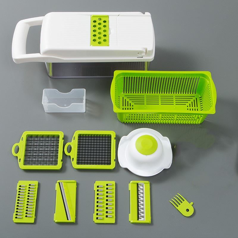 Vegetable Cutter 8 In 1 6 Dicing Blades Slicer Shredder Fruit Peeler Potato Chee