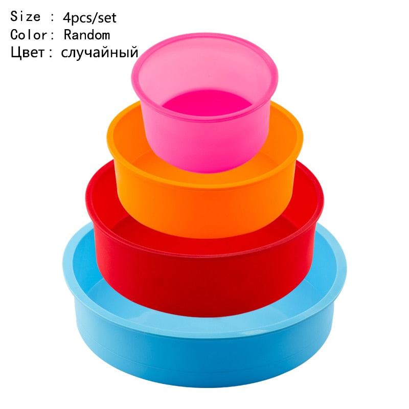 Random color Round Shape Cake Silicone Mold Kitchen Bakeware Cake Tools D