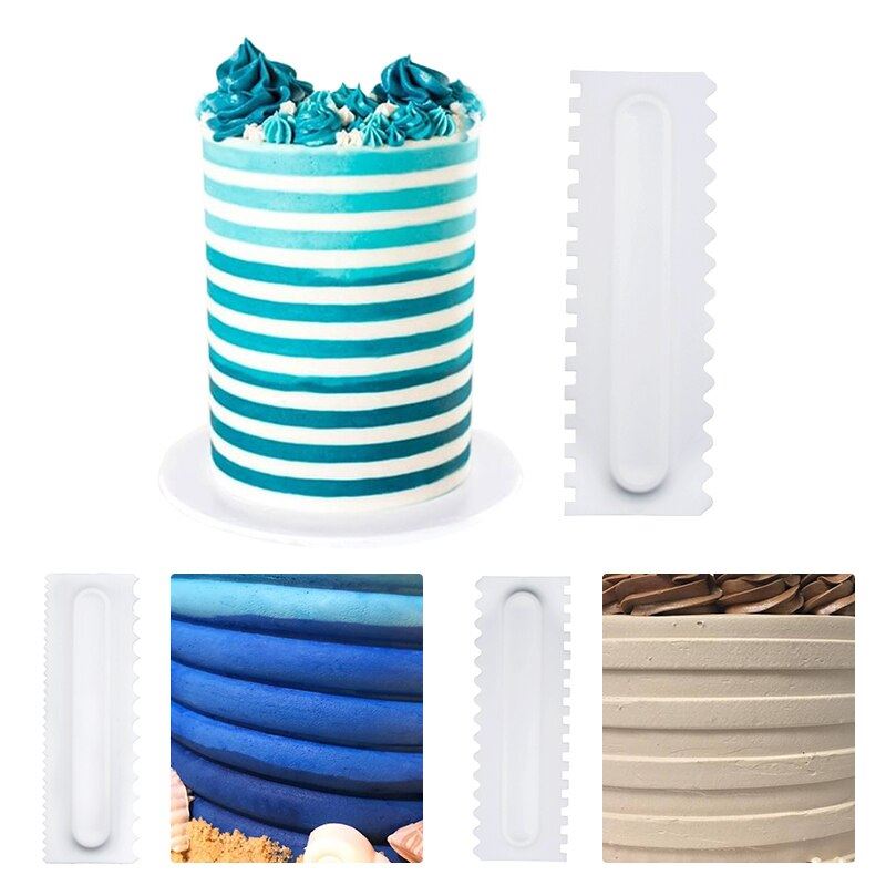 Set Cake Decorating Comb Smoother Cake Scraper 24 Design Textures Baking Pa