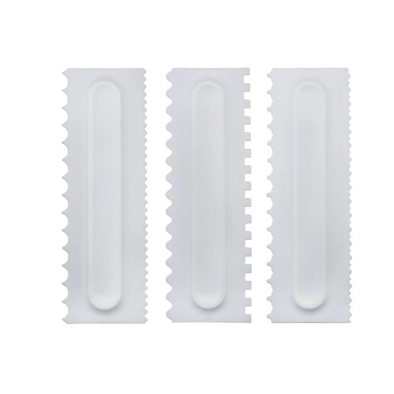 Set Cake Decorating Comb Smoother Cake Scraper 24 Design Textures Baking Pa