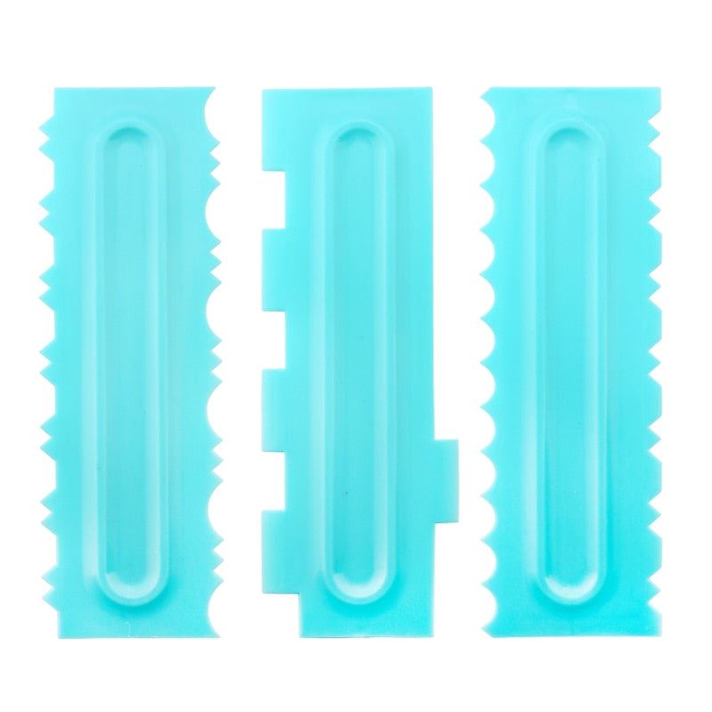 Set Cake Decorating Comb Smoother Cake Scraper 24 Design Textures Baking Pa
