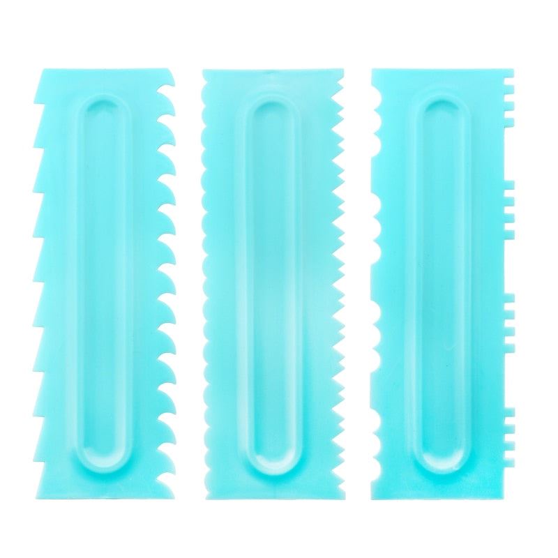 Set Cake Decorating Comb Smoother Cake Scraper 24 Design Textures Baking Pa
