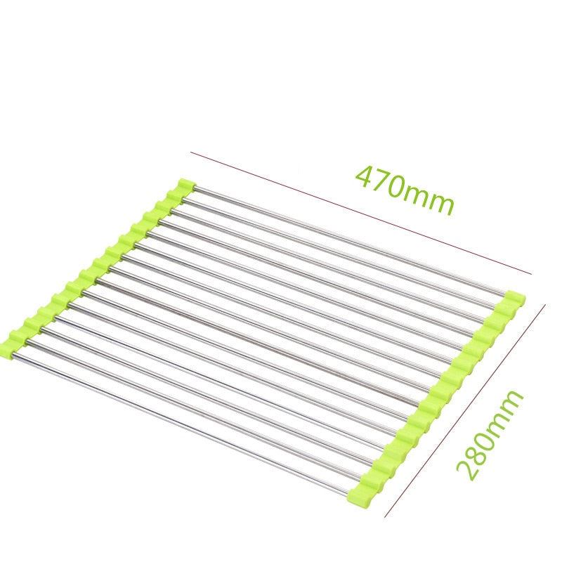 Kitchen Accessories Foldable Dish Drying Rack Drainer Over Sink Organizer Rack T