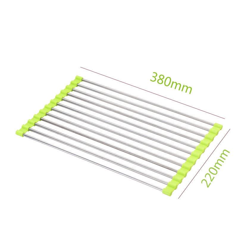 Kitchen Accessories Foldable Dish Drying Rack Drainer Over Sink Organizer Rack T