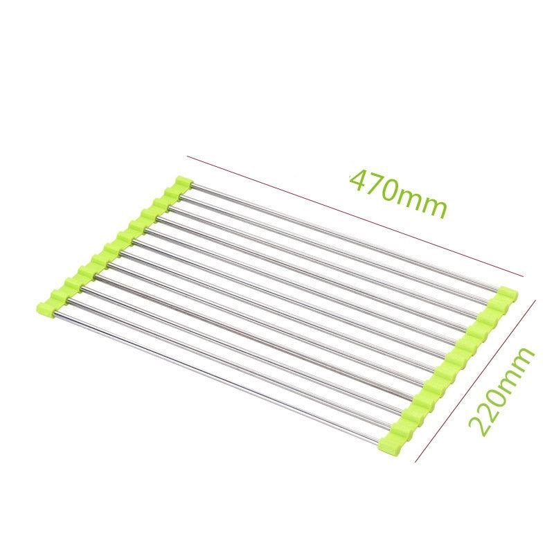 Kitchen Accessories Foldable Dish Drying Rack Drainer Over Sink Organizer Rack T