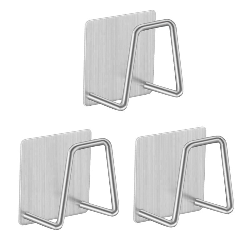 Stainless Steel Sponge Holder for Kitchen Self Adhesive Sink Drain Drying Rack H