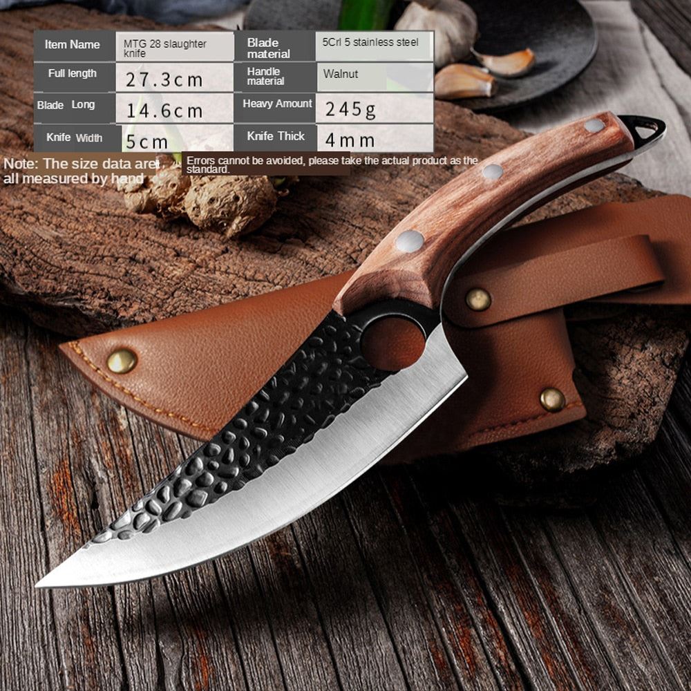 Stainless Steel Kitchen Boning Knife Handmade Fishing Knife Meat Cleaver Outdoor