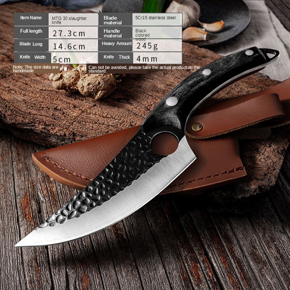 Stainless Steel Kitchen Boning Knife Handmade Fishing Knife Meat Cleaver Outdoor
