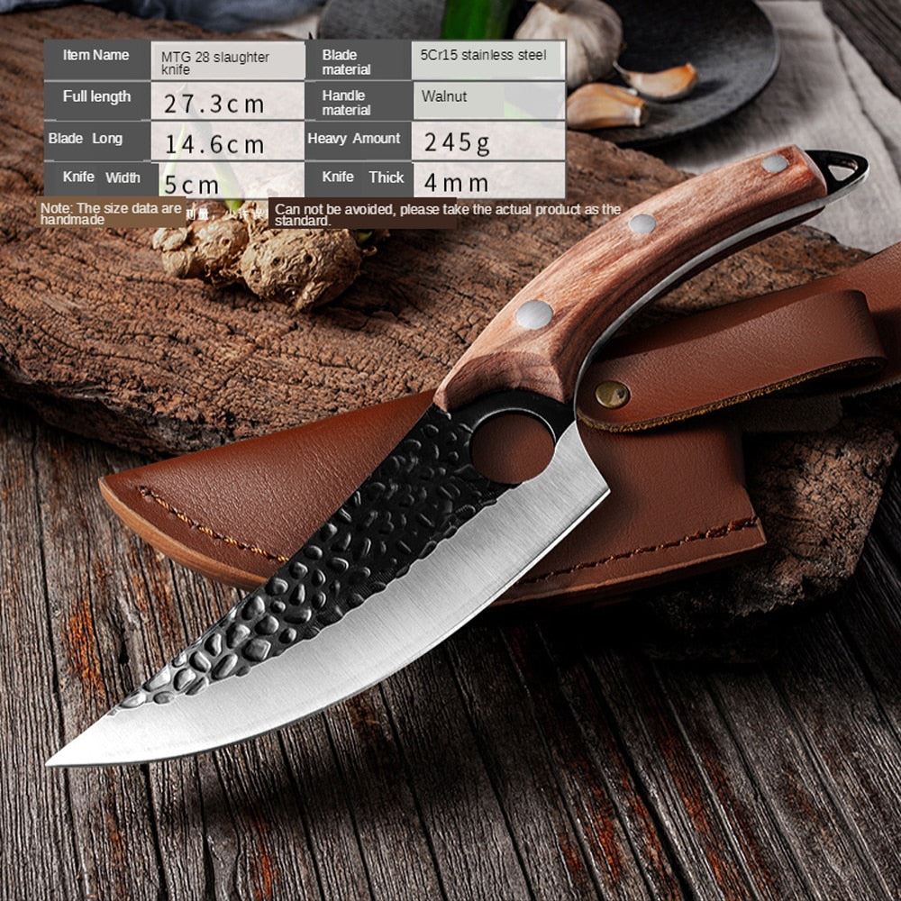 Stainless Steel Kitchen Boning Knife Handmade Fishing Knife Meat Cleaver Outdoor