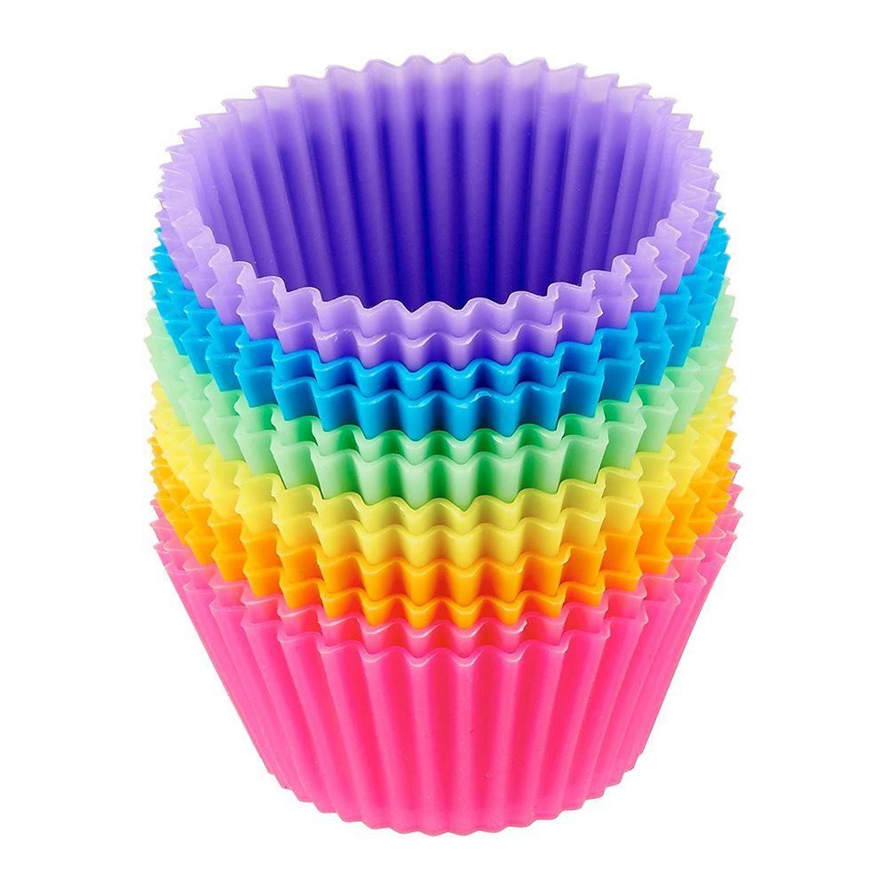 12pcs/Set Silicone Cake Mold Round Shaped Muffin Cupcake Baking Molds Kitchen Co