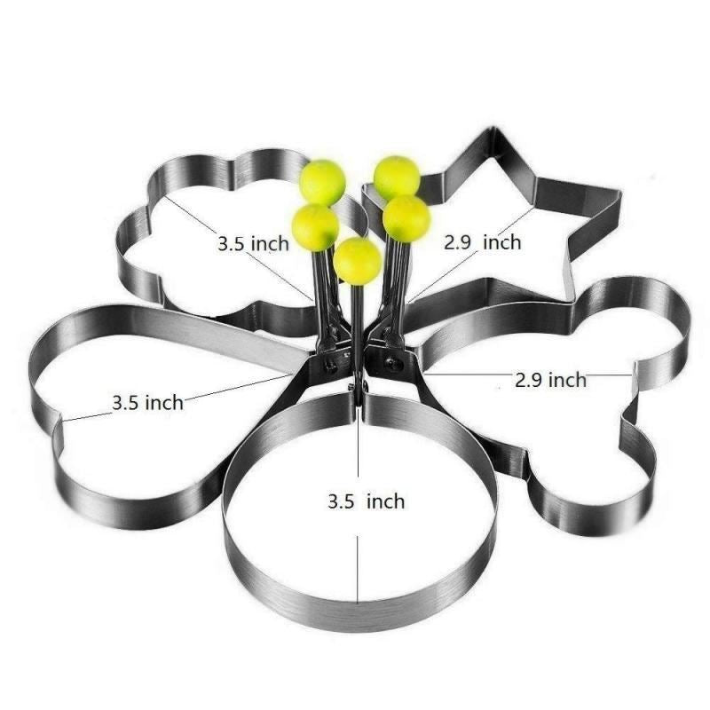 5pcs/set Stainless Steel 5 Style Egg Pancake Mold Egg Cooking Ring Circle Creati