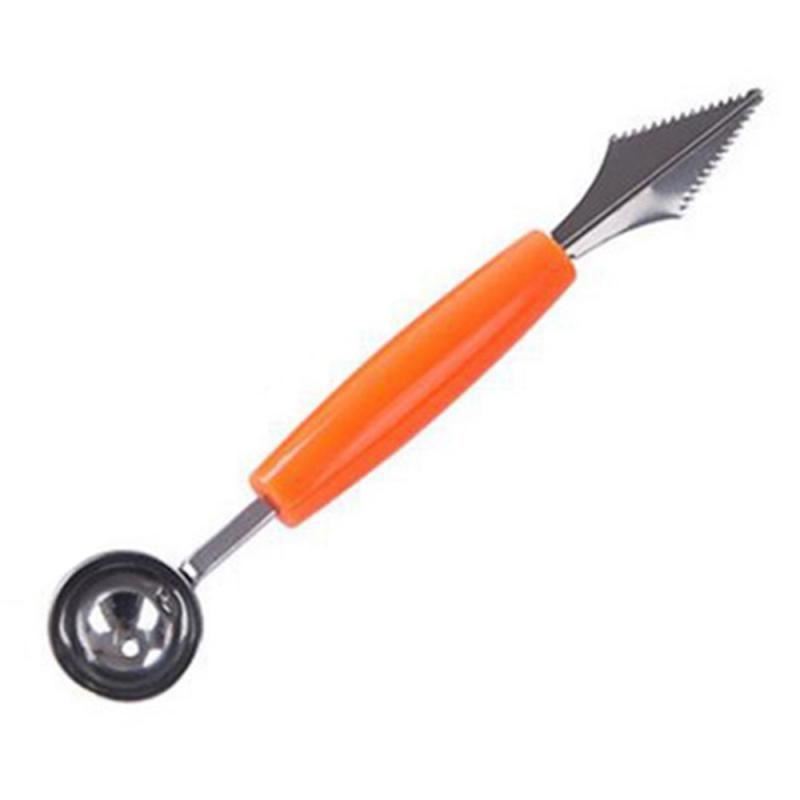 2 in1 Stainless Steel Double-end Melon Baller Scoop Fruit Spoon Ice Cream Sorbet