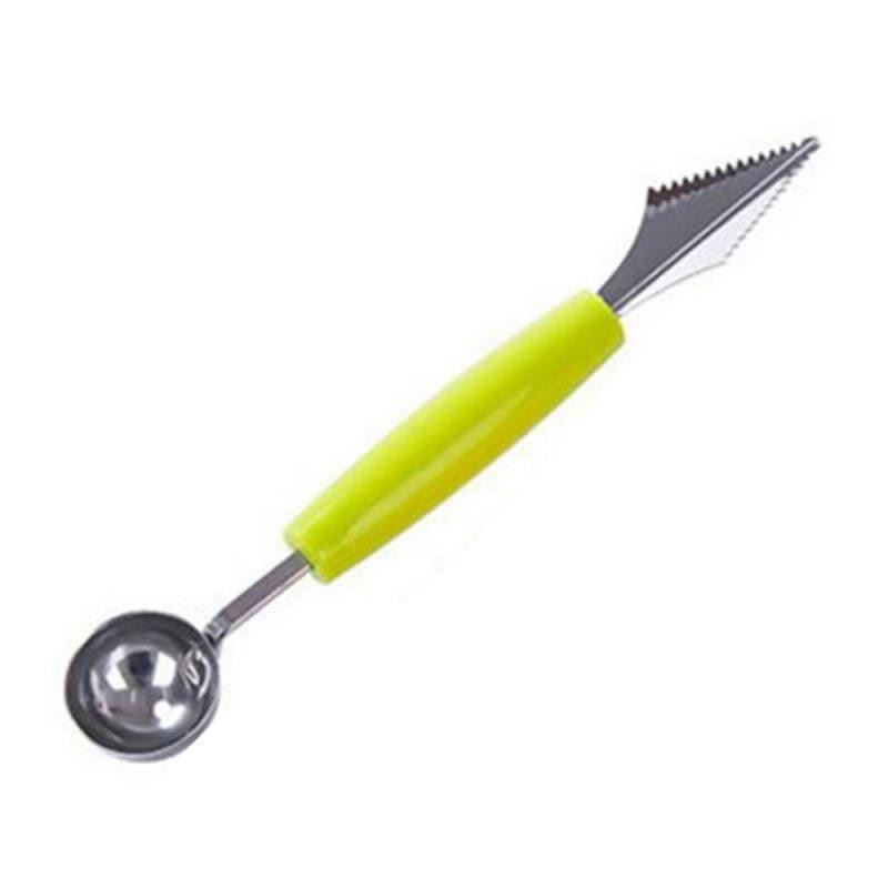 Stainless Steel Double-end Melon Baller Scoop Fruit Spoon Ice Cream Sorbet