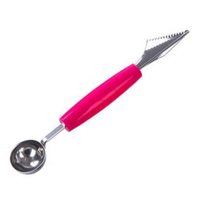 Stainless Steel Double-end Melon Baller Scoop Fruit Spoon Ice Cream Sorbet