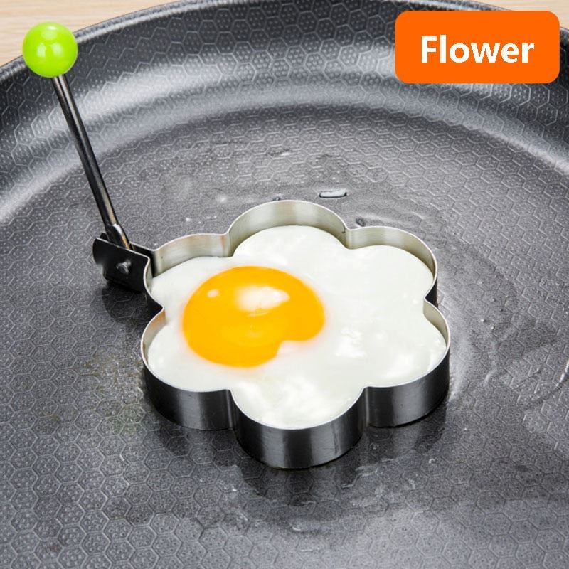 Stainless Steel 5Style Fried Egg Pancake Shaper Omelette Mold Mould Frying Egg C