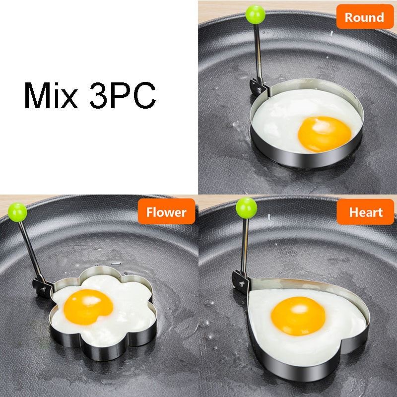 Stainless Steel 5Style Fried Egg Pancake Shaper Omelette Mold Mould Frying Egg C