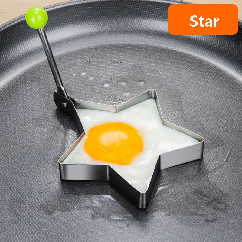 Stainless Steel 5Style Fried Egg Pancake Shaper Omelette Mold Mould Frying Egg C