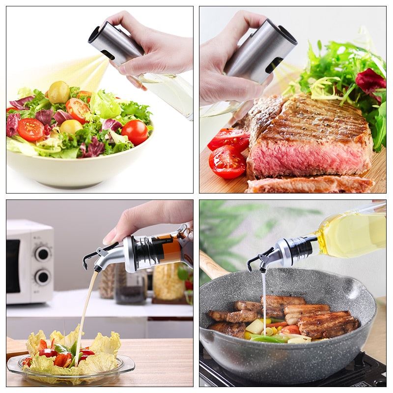 Spray Bottle For Oil Kitchen Oil Sprayer For BBQ Salad Dispenser Cooking  Oil Vi