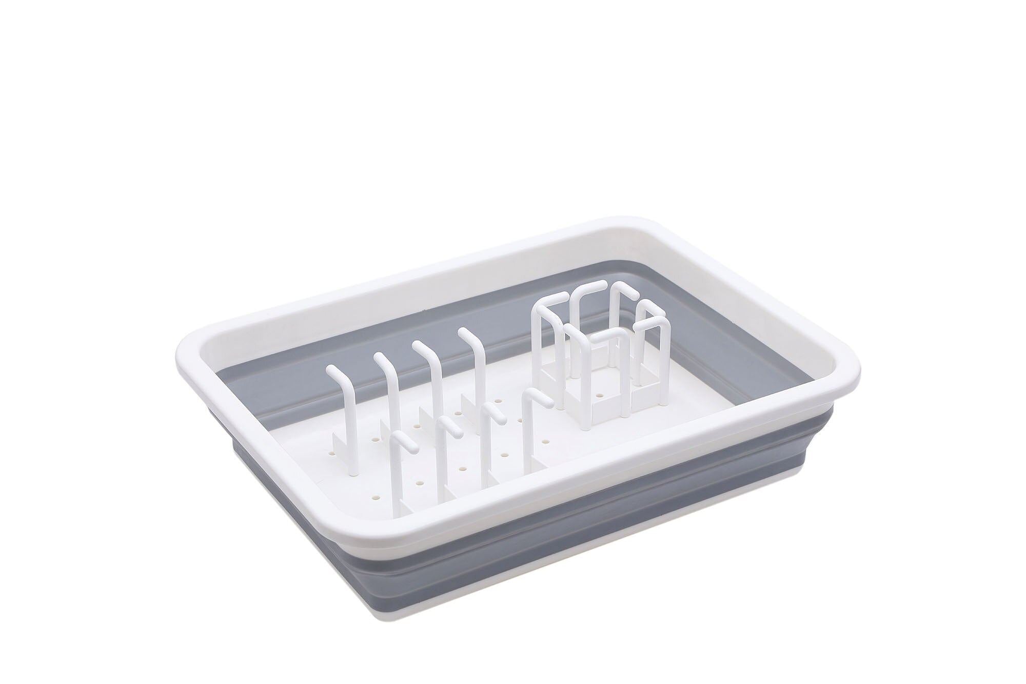 Foldable DIY Silicone Dish Rack Kitchen Storage Rack Drainer Plate Cups Stand Di