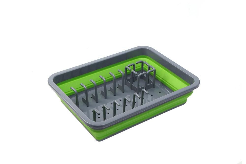 Foldable DIY Silicone Dish Rack Kitchen Storage Rack Drainer Plate Cups Stand Di