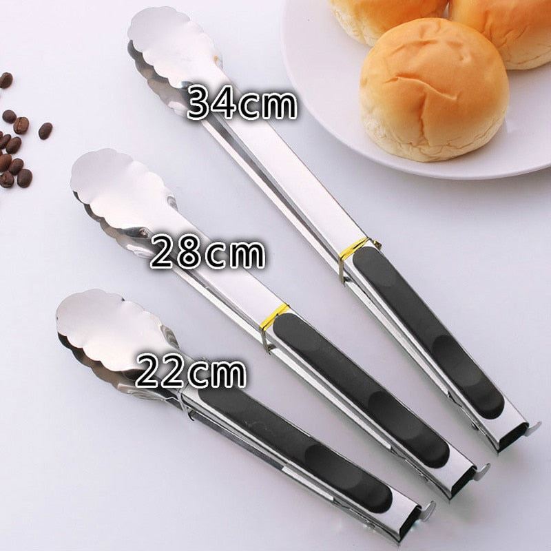 Stainless Steel BBQ Grilling Tong Salad Bread Serving Tong Non-Stick Kitchen Bar